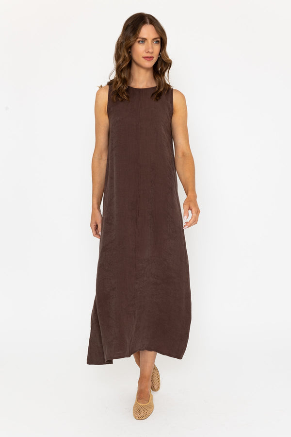 Carraig Donn Sleeveless Button Back Midi Dress