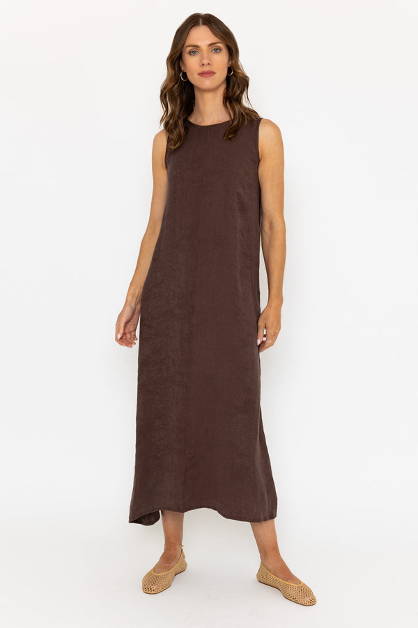 carraig donn Sleeveless Button Back Midi Dress