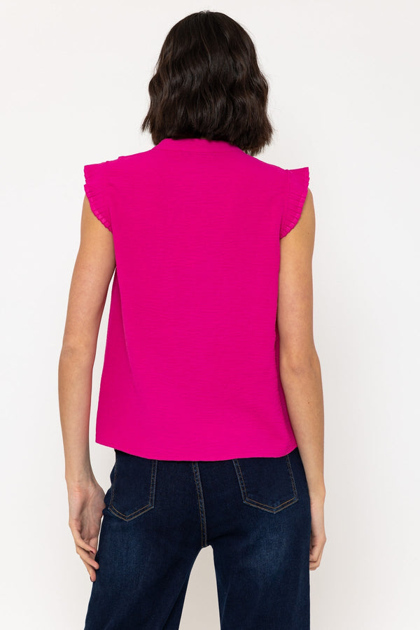 Carraig Donn Sleeveless Layered Ruffle Top In Pink
