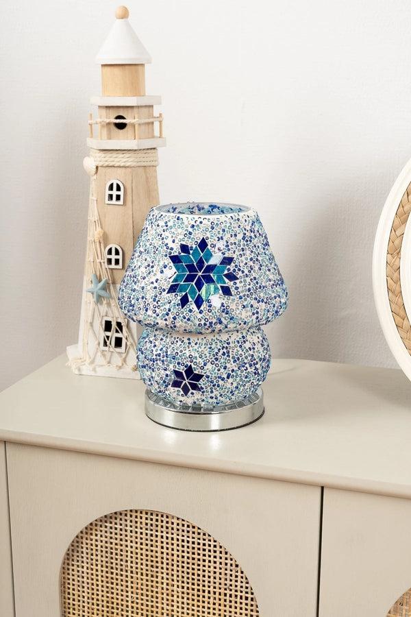 carraig donn Small Blue Cora Glass Table Lamp