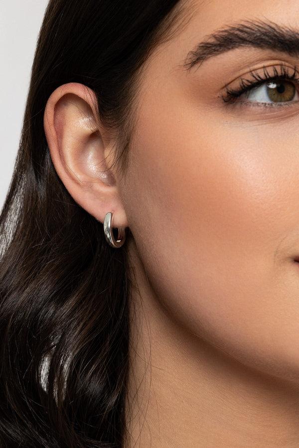 carraig donn Small Silver Chunky Hoops