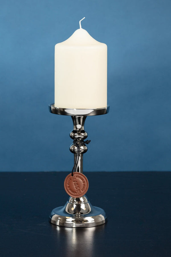 Carraig Donn Small Silver Pillar Candle Holder