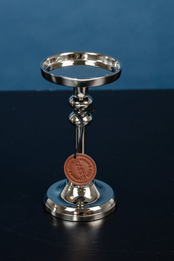 Carraig Donn Small Silver Pillar Candle Holder