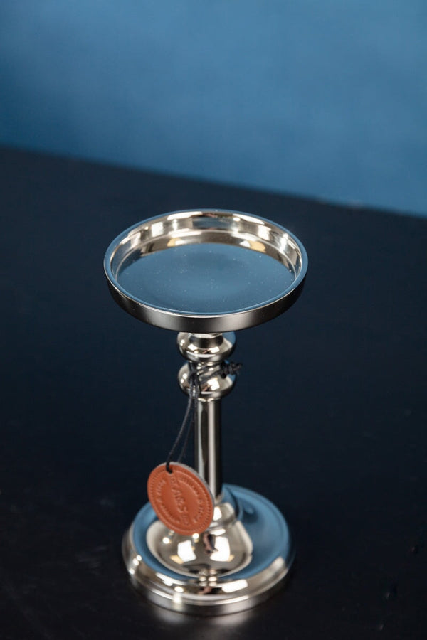 Carraig Donn Small Silver Pillar Candle Holder