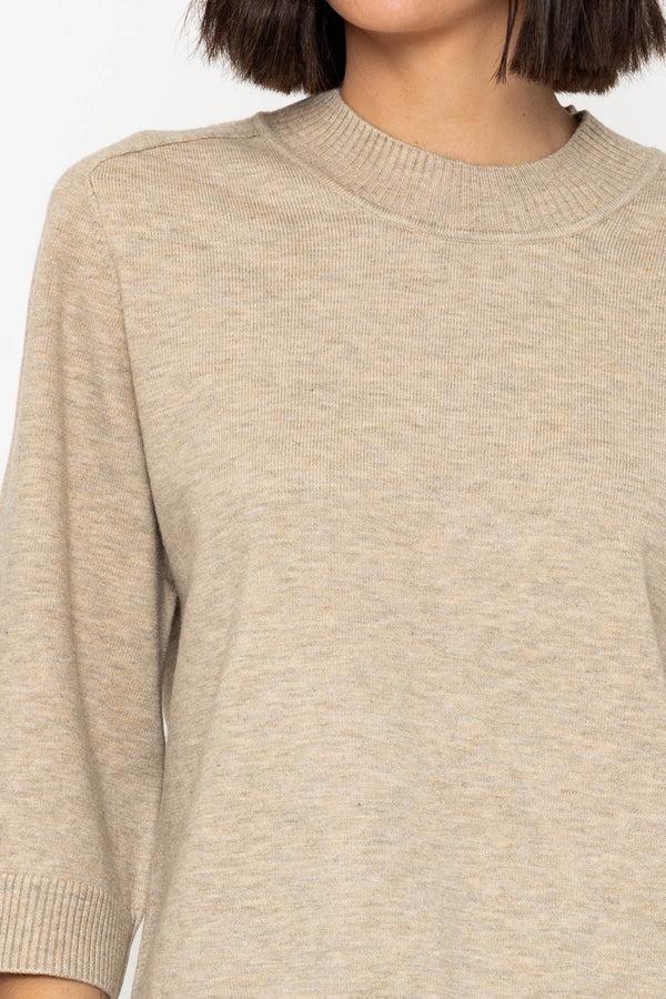 Carraig Donn Soft Touch Wide Sleeve Top In Beige