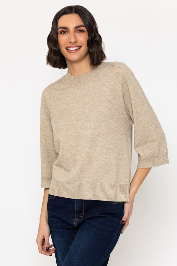 carraig donn Soft Touch Wide Sleeve Top in Beige