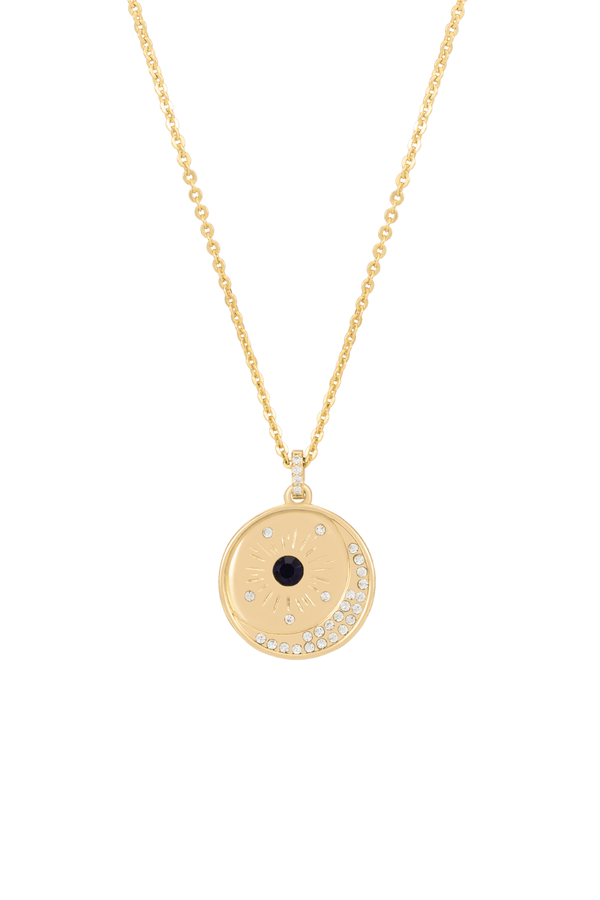 carraig donn Soleil Sun & Moon Disc Gold Necklace