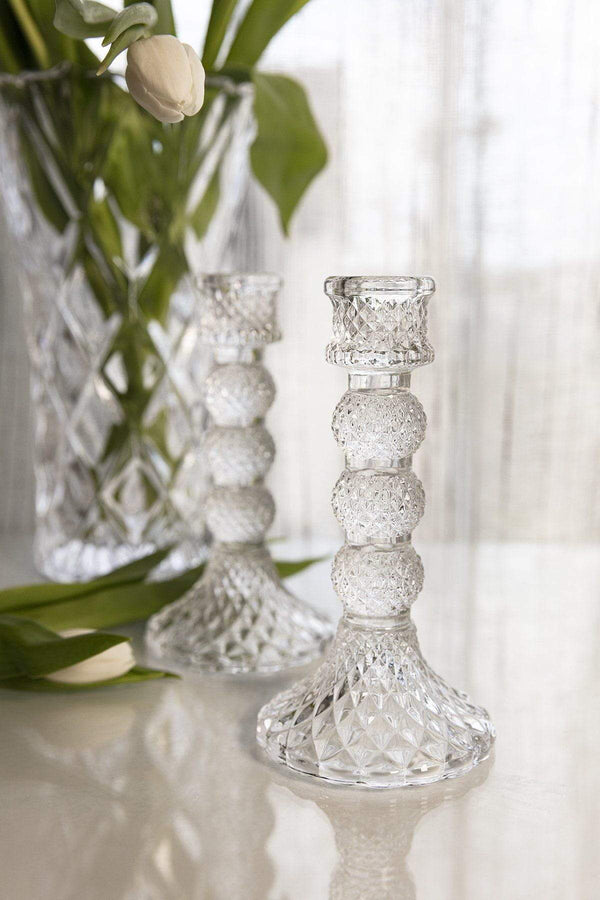 Carraig Donn Sophie Glass Candlestick Pair