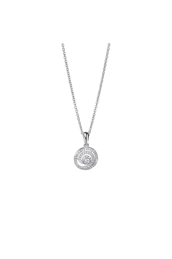 Carraig Donn Spiral Pendant With Clear Stones