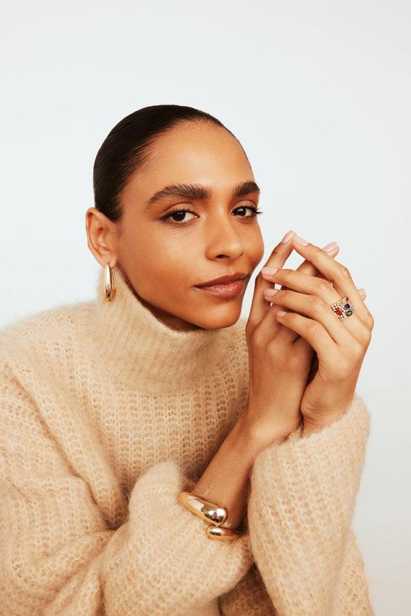 Carraig Donn Statement Multi Coloured Ring - Size 7