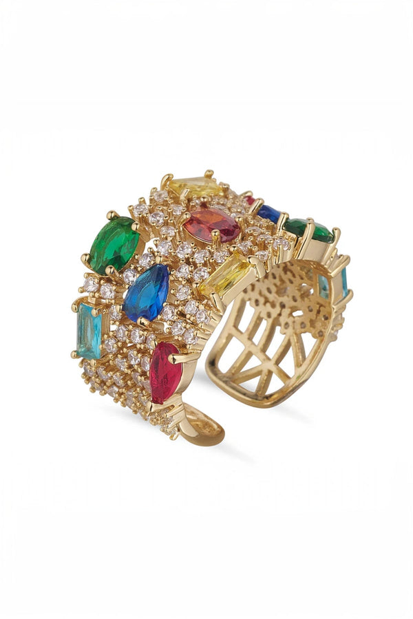 carraig donn Statement Multi Coloured Ring - Size 8