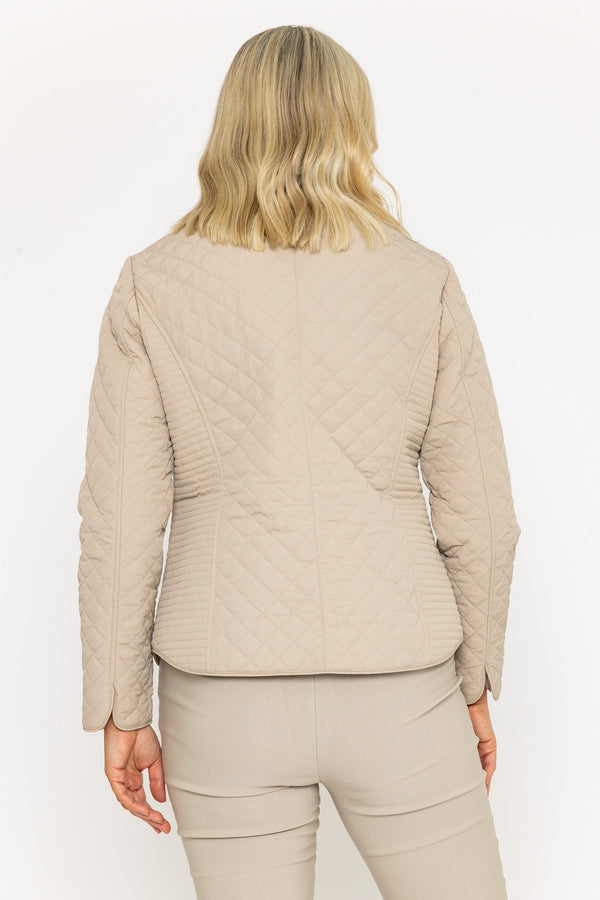 Carraig Donn Stone Beige Quilted Short Jacket