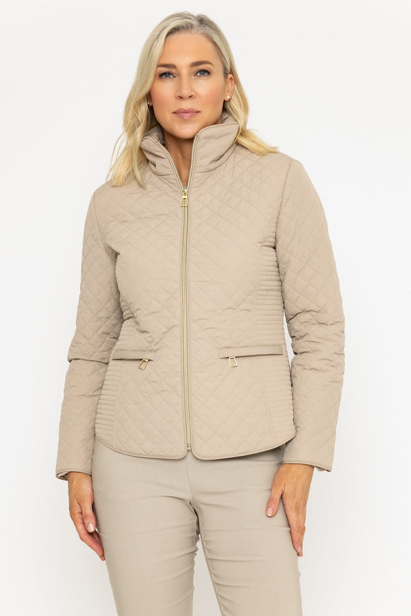 carraig donn Stone Beige Quilted Short Jacket