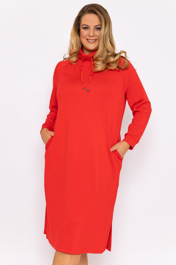 carraig donn Straight Fit Sweatshirt Dress in Red