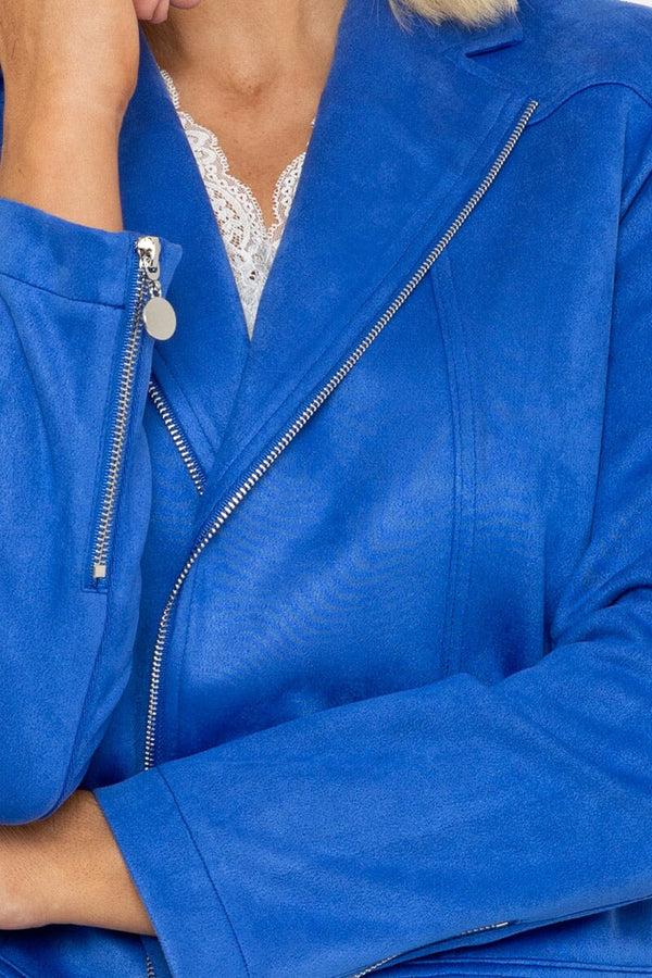 Carraig Donn Suede Camilla Jacket In Blue