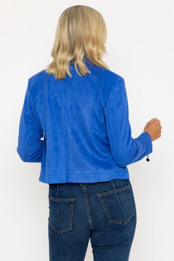 Carraig Donn Suede Camilla Jacket In Blue