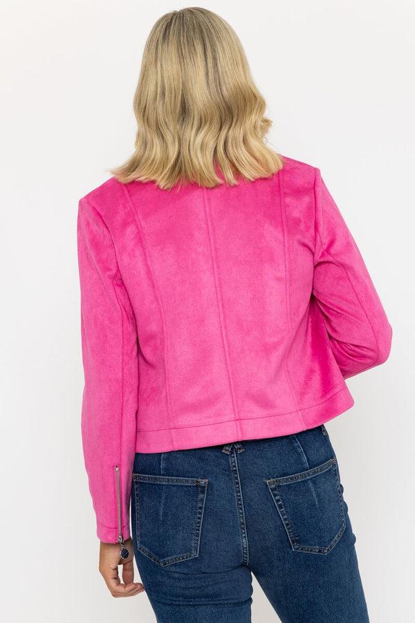 Carraig Donn Suede Camilla Jacket In Pink