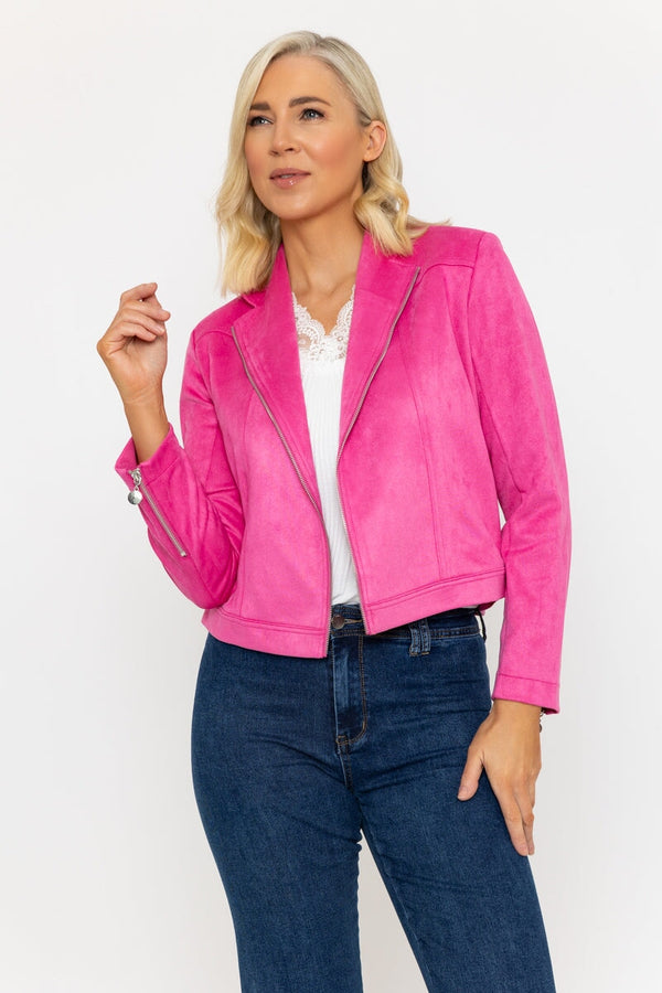 carraig donn Suede Camilla Jacket in Pink