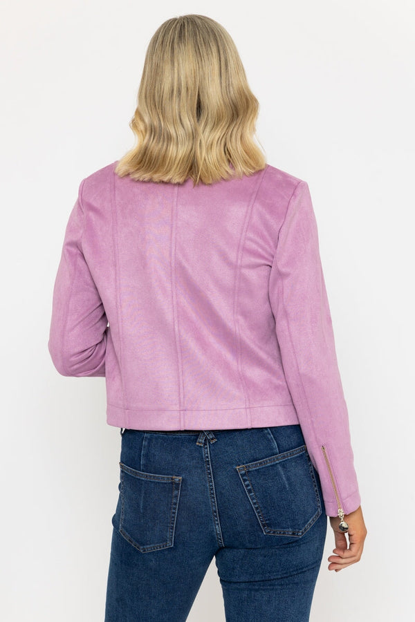 Carraig Donn Suede Camilla Jacket In Rose