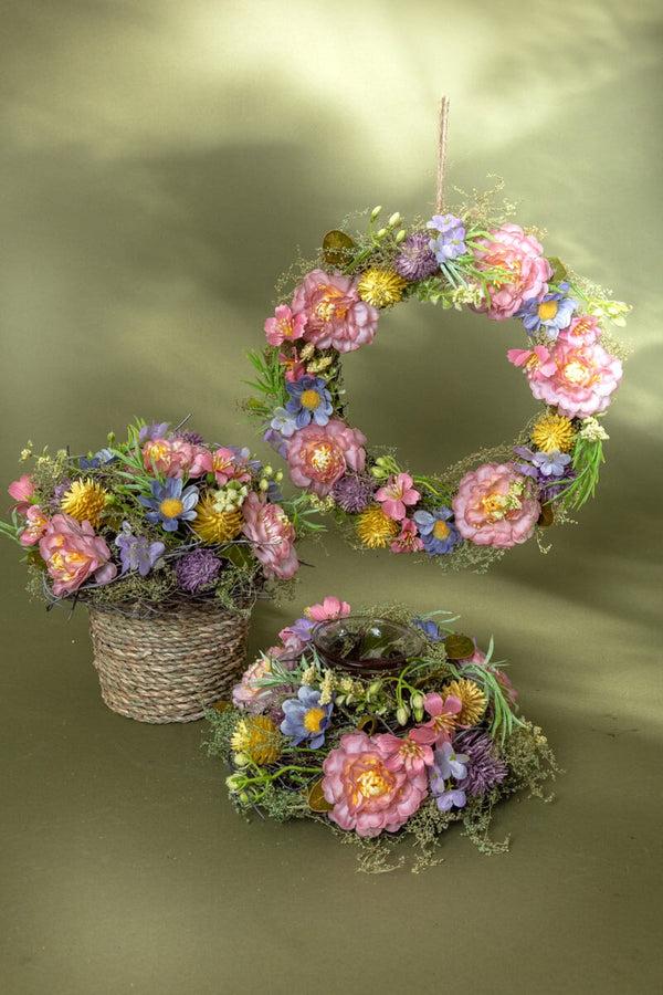 Carraig Donn Summer Pink Flower Wreath