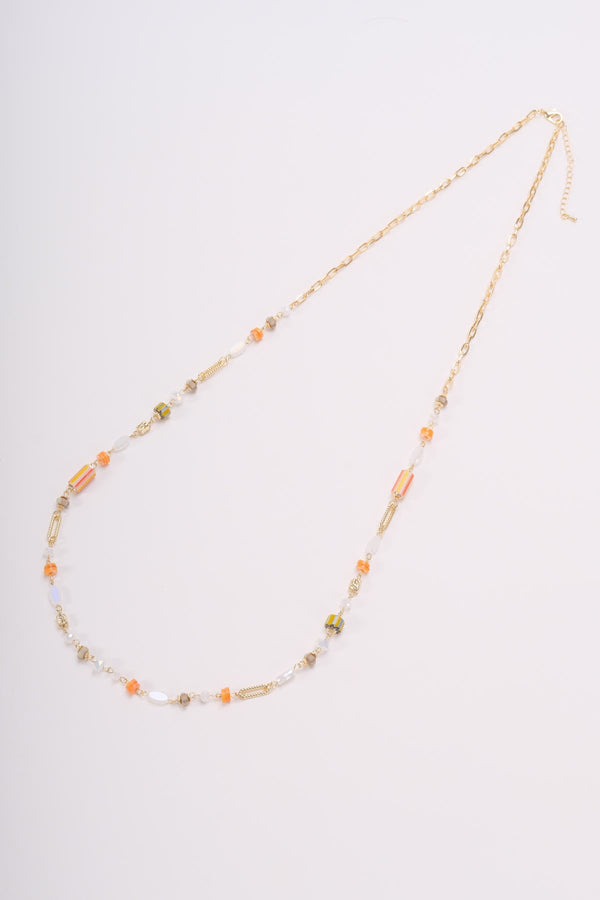 carraig donn Summer Yellow Beaded Long Necklace