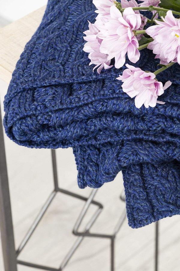Carraig Donn Super Soft Merino Throw In Blue