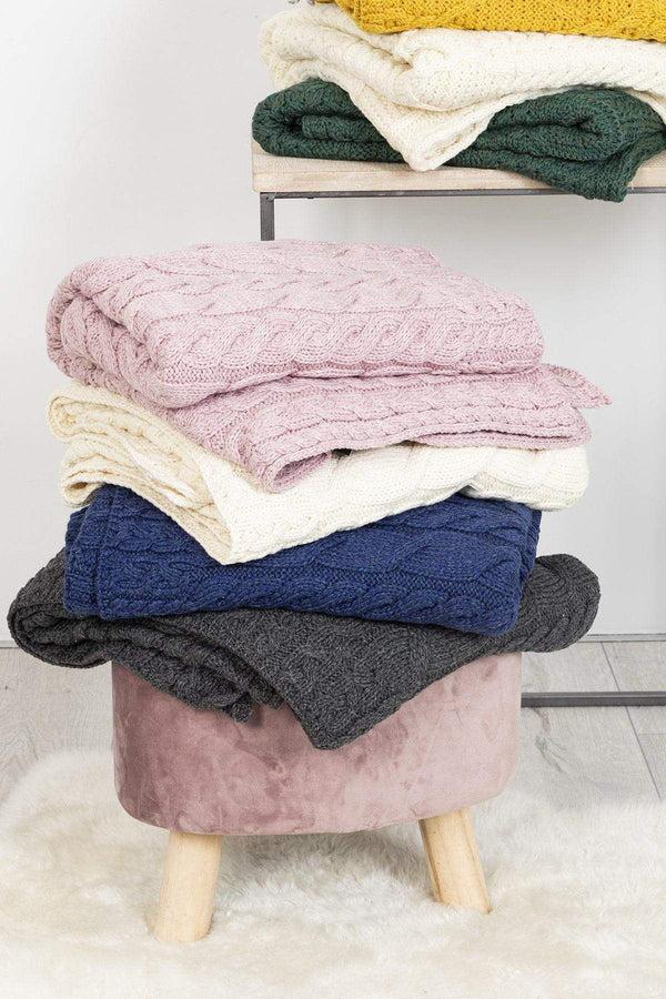 Carraig Donn Super Soft Merino Throw In Charcoal