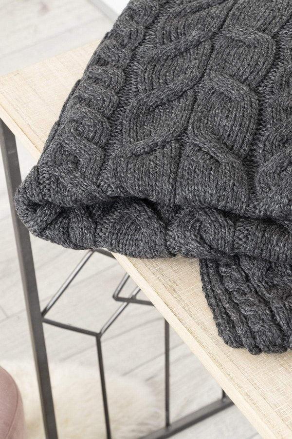 Carraig Donn Super Soft Merino Throw In Charcoal