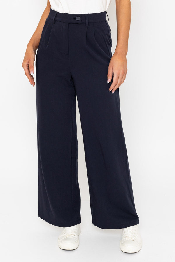 Carraig Donn Tailored Wide Leg Trouser In Navy