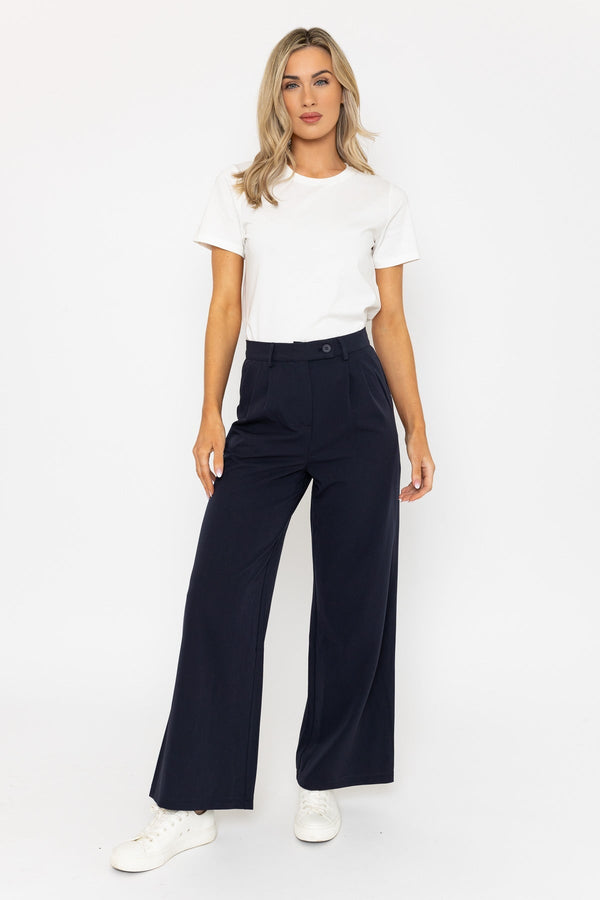carraig donn Tailored Wide Leg Trouser in Navy