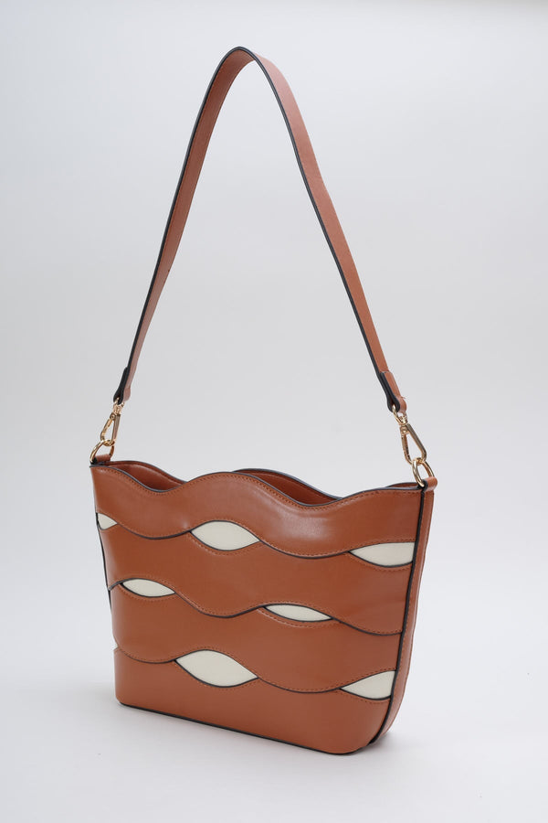 Carraig Donn Tan Brown Wave Design Tote Bag