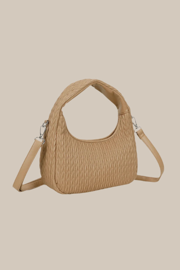 carraig donn Taupe Textured Shoulder Bag