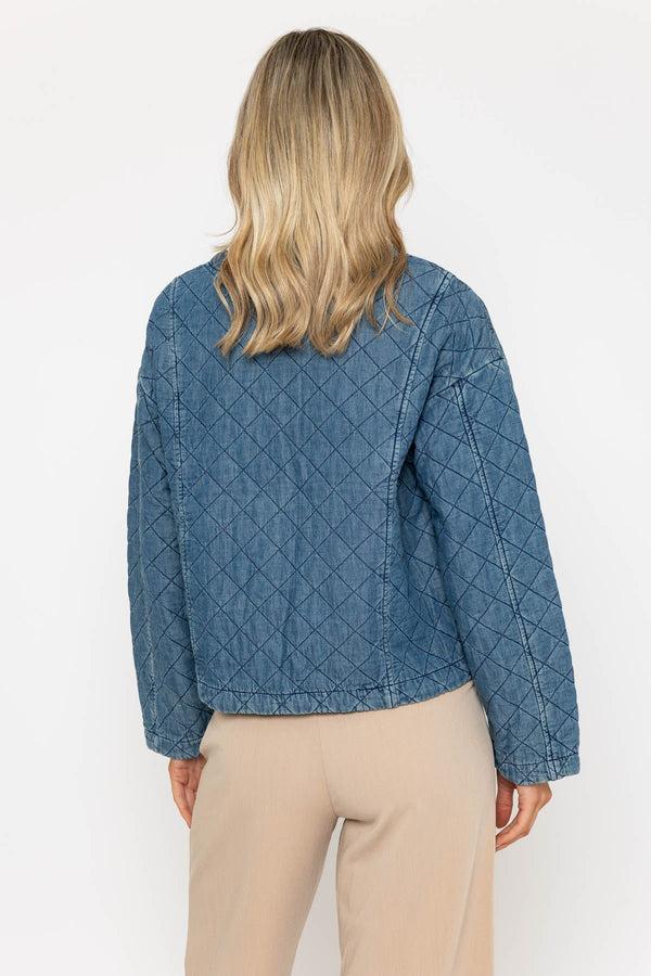 Carraig Donn Tencel Quilted Jacket In Blue Denim