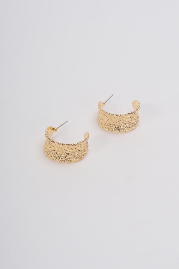 carraig donn Textured Chunky Gold Hoop Earrings