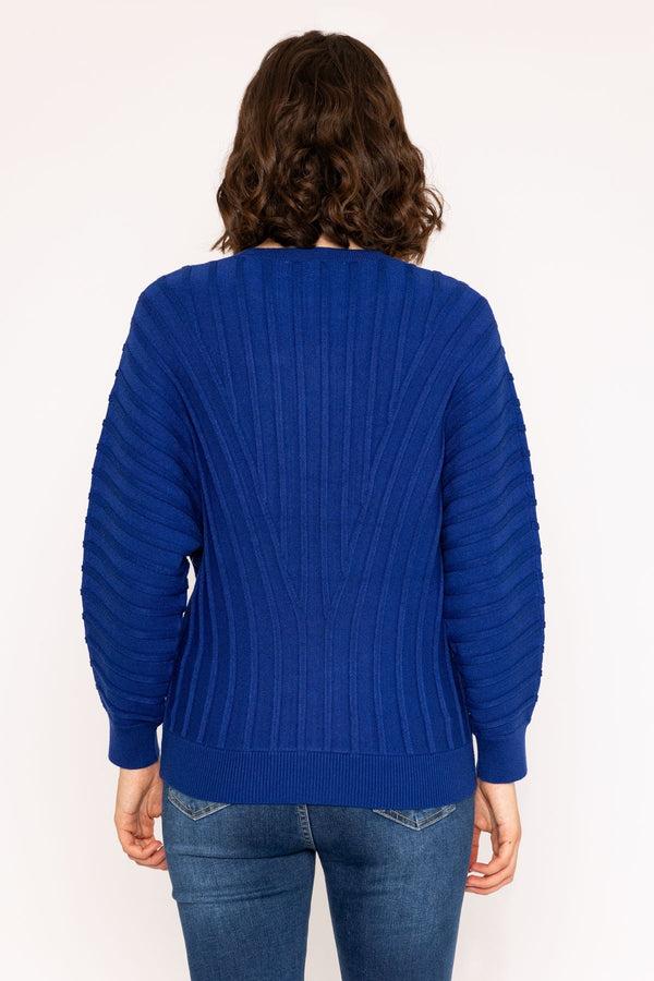 Carraig Donn Textured Crew Neck Jumper In Blue