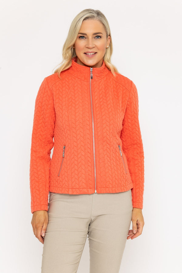 carraig donn Textured Jacket in Coral