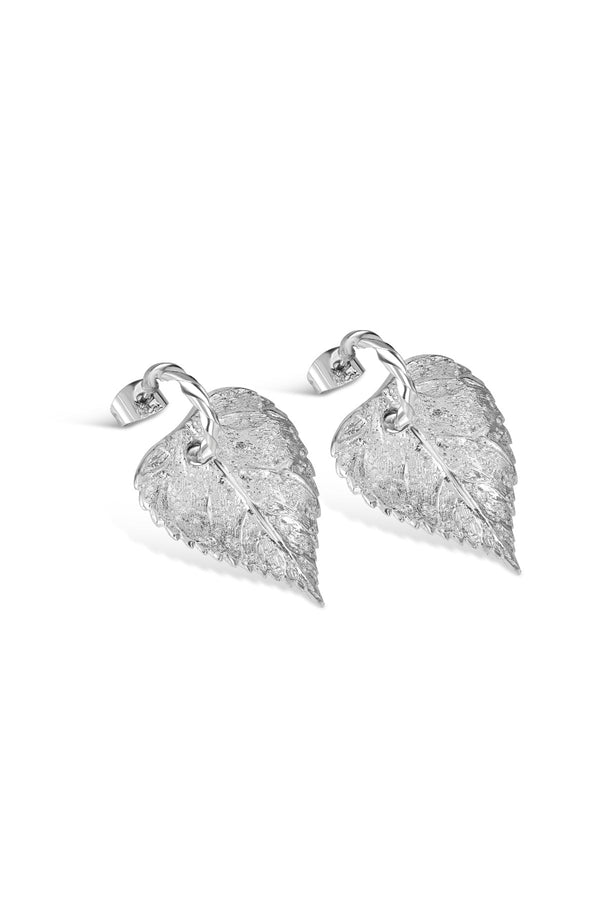 carraig donn Textured Leaf Earrings