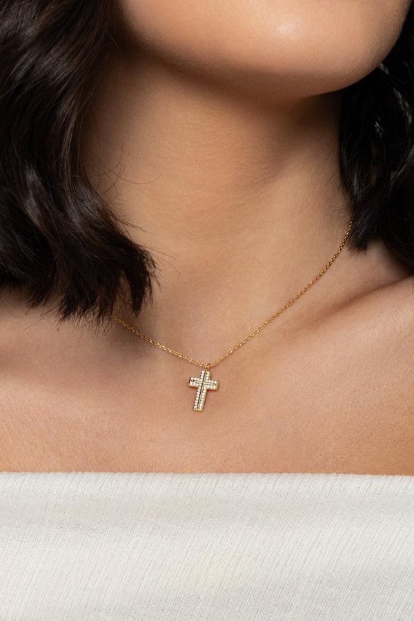 Carraig Donn The Pink Box Gold Cross Necklace