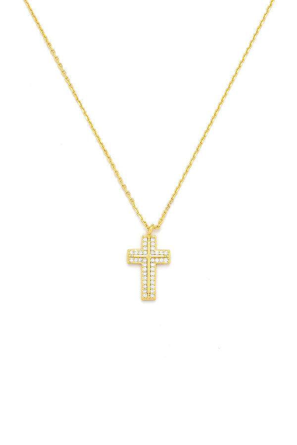 Carraig Donn The Pink Box Gold Cross Necklace