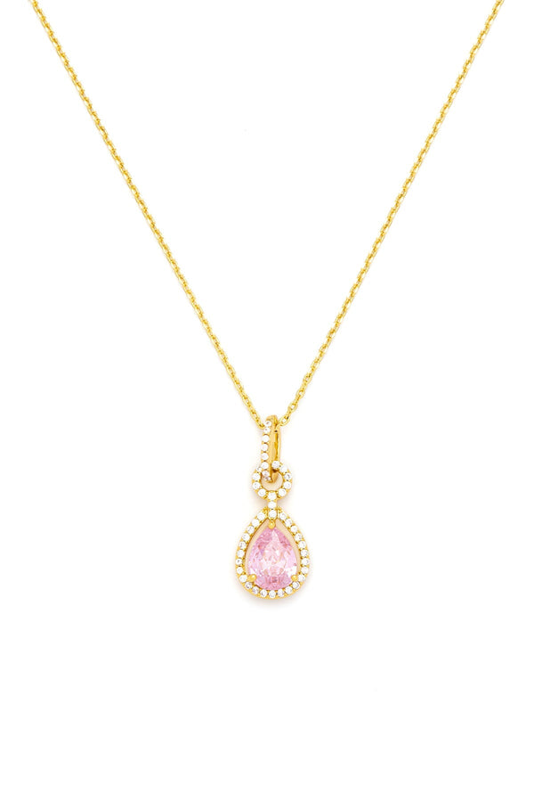 carraig donn The Pink Box Rose Crystal Necklace