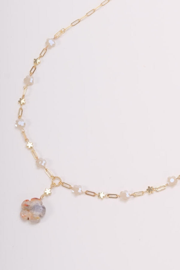 Carraig Donn Topaz Stone Flower Necklace