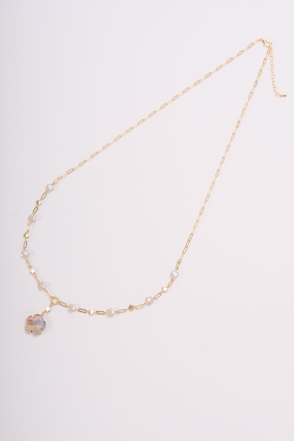 carraig donn Topaz Stone Flower Necklace