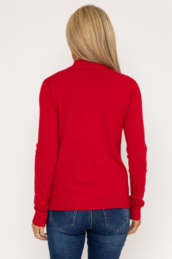 Carraig Donn Turtleneck Knit In Red