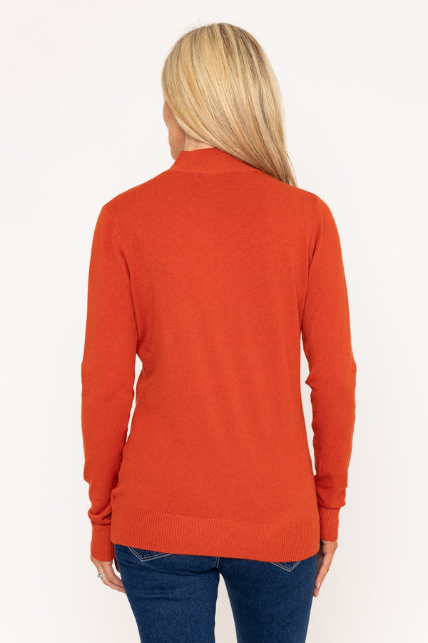 Carraig Donn Turtleneck Knit In Rust Orange