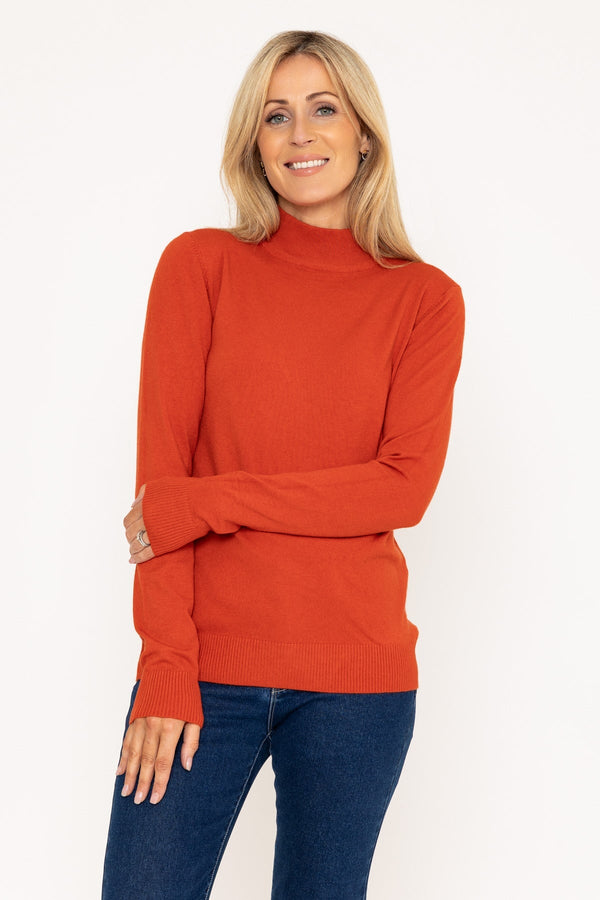 carraig donn Turtleneck Knit in Rust Orange