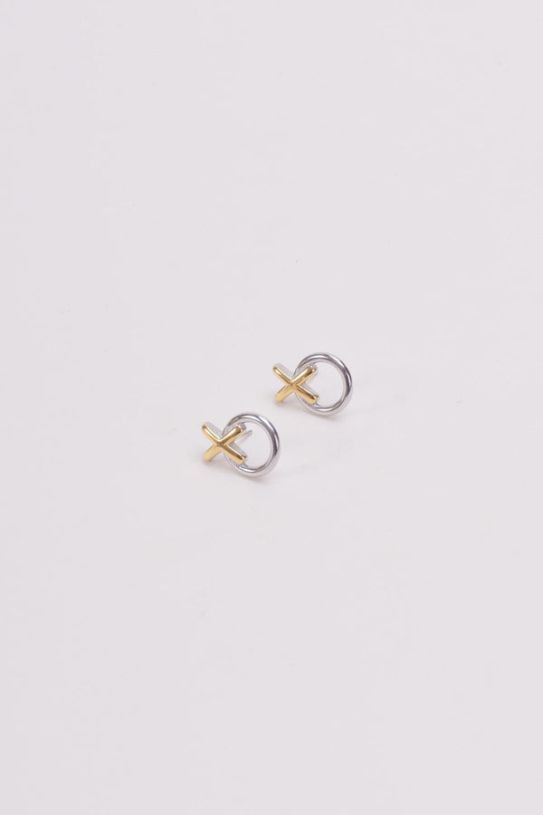 Carraig Donn Two Tone XO Stud Earrings