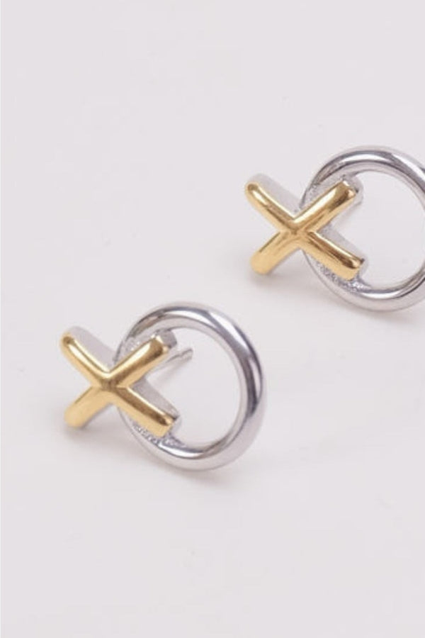 Carraig Donn Two Tone XO Stud Earrings
