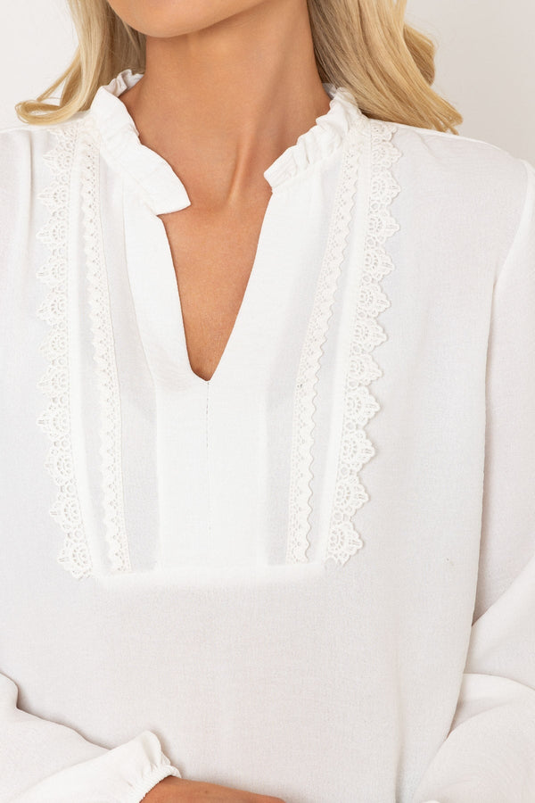 Carraig Donn Vintage Lace Detail Ecru Blouse