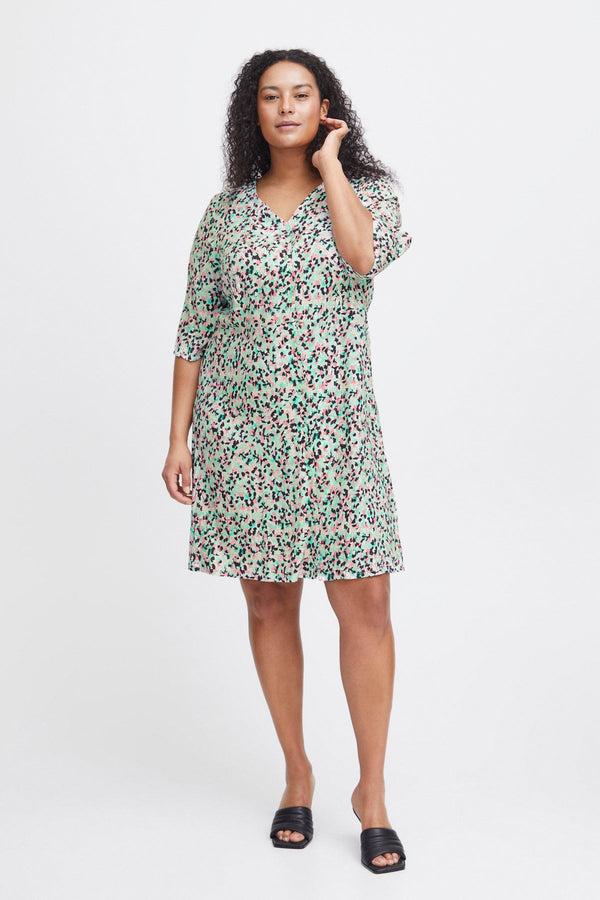 Carraig Donn Viscose Dress In Green Print