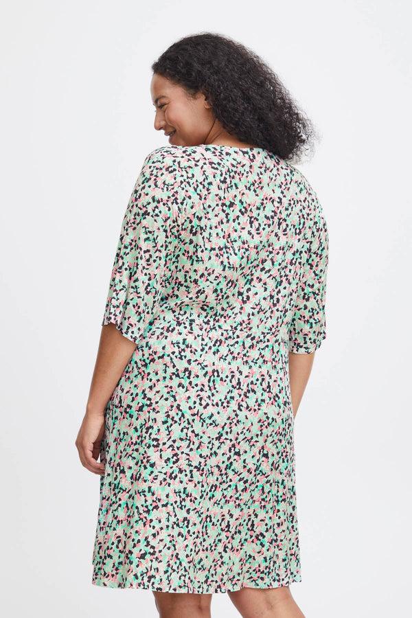 Carraig Donn Viscose Dress In Green Print